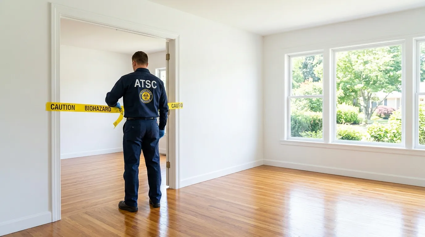 Certified biohazard cleanup crew performing Trauma Scene Cleanup in Wind Lake